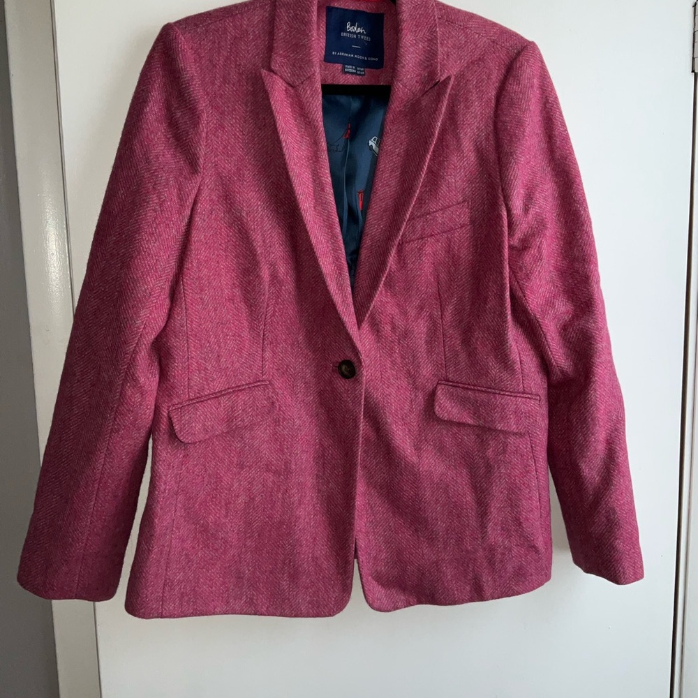 Boden Pink British Tweed Blazer - Picture 5 of 8
